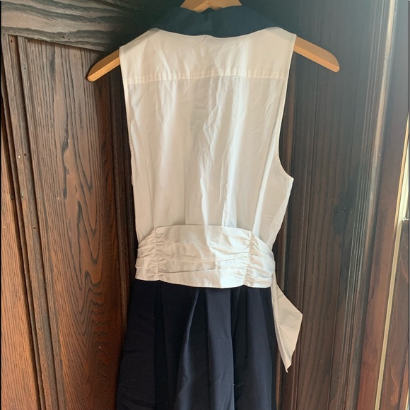 Leifnotes Navy & white wrap dress - size 10 - Picture 3 of 13